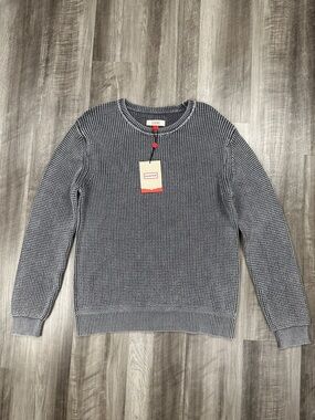 Hunter Waffle Knit Grey Crew Neck Sweater - Large